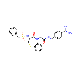 N=C(N)c1ccc(CNC(=O)CN2C(=O)[C@@H](NS(=O)(=O)Cc3ccccc3)CSc3ccccc32)cc1 ZINC000043021935