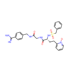 N=C(N)c1ccc(CNC(=O)CNC(=O)[C@@H](CCc2cccc[n+]2[O-])NS(=O)(=O)Cc2ccccc2)cc1 ZINC000028706087