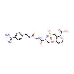 N=C(N)c1ccc(CNC(=O)CNC(=O)[C@@H](CO)NS(=O)(=O)Cc2ccccc2C(=O)O)cc1 ZINC000096168428