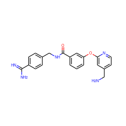 N=C(N)c1ccc(CNC(=O)c2cccc(Oc3cc(CN)ccn3)c2)cc1 ZINC001772606443