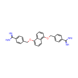 N=C(N)c1ccc(COc2cccc3c(OCc4ccc(C(=N)N)cc4)cccc23)cc1 ZINC000169330131