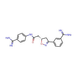 N=C(N)c1ccc(NC(=O)C[C@@H]2CC(c3cccc(C(=N)N)c3)=NO2)cc1 ZINC000026717513