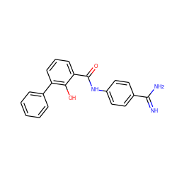 N=C(N)c1ccc(NC(=O)c2cccc(-c3ccccc3)c2O)cc1 ZINC000012354859