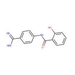 N=C(N)c1ccc(NC(=O)c2ccccc2O)cc1 ZINC000003591050