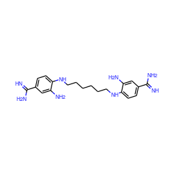 N=C(N)c1ccc(NCCCCCCNc2ccc(C(=N)N)cc2N)c(N)c1 ZINC000005161680