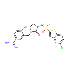 N=C(N)c1ccc(O)c(CN2CC[C@H](NS(=O)(=O)c3cc4nc(Cl)ccc4s3)C2=O)c1 ZINC000026658440