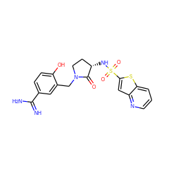 N=C(N)c1ccc(O)c(CN2CC[C@H](NS(=O)(=O)c3cc4ncccc4s3)C2=O)c1 ZINC000003873901