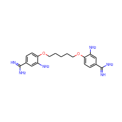 N=C(N)c1ccc(OCCCCCOc2ccc(C(=N)N)cc2N)c(N)c1 ZINC000001552538