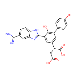 N=C(N)c1ccc2[nH]c(-c3cc([C@@H](CC(=O)O)C(=O)O)cc(-c4ccc(O)cc4)c3O)nc2c1 ZINC000014957067