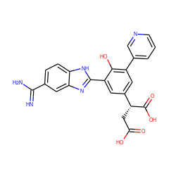 N=C(N)c1ccc2[nH]c(-c3cc([C@@H](CC(=O)O)C(=O)O)cc(-c4cccnc4)c3O)nc2c1 ZINC000014957046