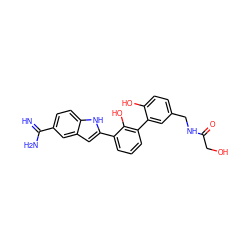 N=C(N)c1ccc2[nH]c(-c3cccc(-c4cc(CNC(=O)CO)ccc4O)c3O)cc2c1 ZINC000034804680