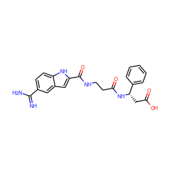 N=C(N)c1ccc2[nH]c(C(=O)NCCC(=O)N[C@@H](CC(=O)O)c3ccccc3)cc2c1 ZINC000013776104