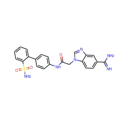 N=C(N)c1ccc2c(c1)ncn2CC(=O)Nc1ccc(-c2ccccc2S(N)(=O)=O)cc1 ZINC000013835118