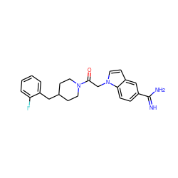 N=C(N)c1ccc2c(ccn2CC(=O)N2CCC(Cc3ccccc3F)CC2)c1 ZINC000028017926