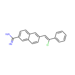 N=C(N)c1ccc2cc(/C=C(\Cl)c3ccccc3)ccc2c1 ZINC000042964550