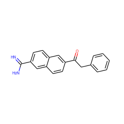 N=C(N)c1ccc2cc(C(=O)Cc3ccccc3)ccc2c1 ZINC000013532760