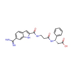 N=C(N)c1ccc2cc(C(=O)NCCC(=O)N[C@@H](CC(=O)O)c3ccccc3)[nH]c2c1 ZINC000013776203