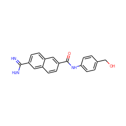 N=C(N)c1ccc2cc(C(=O)Nc3ccc(CO)cc3)ccc2c1 ZINC000013532767