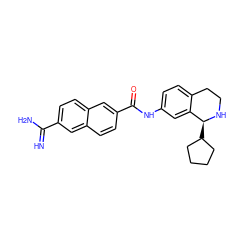 N=C(N)c1ccc2cc(C(=O)Nc3ccc4c(c3)[C@H](C3CCCC3)NCC4)ccc2c1 ZINC000013532836