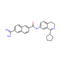 N=C(N)c1ccc2cc(C(=O)Nc3ccc4c(c3)C(C3CCCC3)=NCC4)ccc2c1 ZINC000013532833