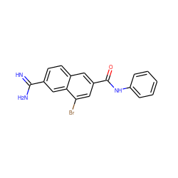 N=C(N)c1ccc2cc(C(=O)Nc3ccccc3)cc(Br)c2c1 ZINC000028361903