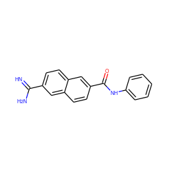 N=C(N)c1ccc2cc(C(=O)Nc3ccccc3)ccc2c1 ZINC000002047486