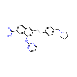 N=C(N)c1ccc2cc(CCc3ccc(CN4CCCC4)cc3)cc(Nc3ncccn3)c2c1 ZINC000043078193