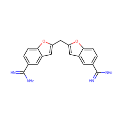 N=C(N)c1ccc2oc(Cc3cc4cc(C(=N)N)ccc4o3)cc2c1 ZINC000006567351