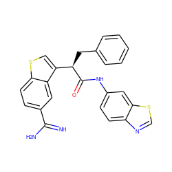 N=C(N)c1ccc2scc([C@@H](Cc3ccccc3)C(=O)Nc3ccc4ncsc4c3)c2c1 ZINC000014950967