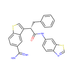 N=C(N)c1ccc2scc([C@H](Cc3ccccc3)C(=O)Nc3ccc4ncsc4c3)c2c1 ZINC000014950971