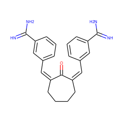 N=C(N)c1cccc(/C=C2/CCCC/C(=C/c3cccc(C(=N)N)c3)C2=O)c1 ZINC000100808494