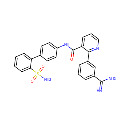 N=C(N)c1cccc(-c2ncccc2C(=O)Nc2ccc(-c3ccccc3S(N)(=O)=O)cc2)c1 ZINC000001996262