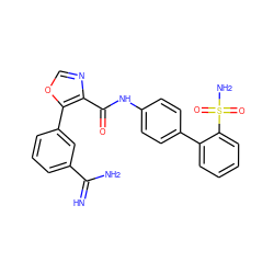 N=C(N)c1cccc(-c2ocnc2C(=O)Nc2ccc(-c3ccccc3S(N)(=O)=O)cc2)c1 ZINC000027710958