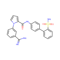 N=C(N)c1cccc(-n2cccc2C(=O)Nc2ccc(-c3ccccc3S(N)(=O)=O)cc2)c1 ZINC000013861912