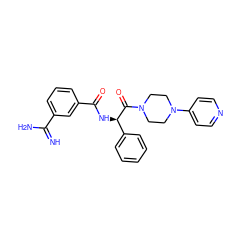 N=C(N)c1cccc(C(=O)N[C@@H](C(=O)N2CCN(c3ccncc3)CC2)c2ccccc2)c1 ZINC000027763614