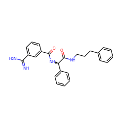 N=C(N)c1cccc(C(=O)N[C@@H](C(=O)NCCCc2ccccc2)c2ccccc2)c1 ZINC000027847560