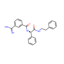 N=C(N)c1cccc(C(=O)N[C@@H](C(=O)NCCc2ccccc2)c2ccccc2)c1 ZINC000027855514