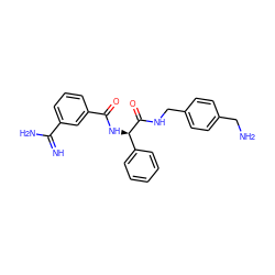 N=C(N)c1cccc(C(=O)N[C@@H](C(=O)NCc2ccc(CN)cc2)c2ccccc2)c1 ZINC000027769998