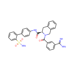 N=C(N)c1cccc(C(=O)N2Cc3ccccc3C[C@@H]2C(=O)Nc2ccc(-c3ccccc3S(N)(=O)=O)cc2)c1 ZINC000026736816