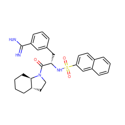 N=C(N)c1cccc(C[C@H](NS(=O)(=O)c2ccc3ccccc3c2)C(=O)N2CC[C@@H]3CCCC[C@H]32)c1 ZINC000003834146