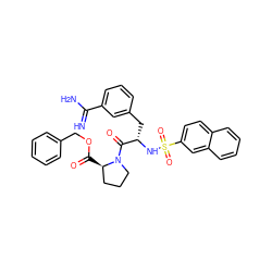 N=C(N)c1cccc(C[C@H](NS(=O)(=O)c2ccc3ccccc3c2)C(=O)N2CCC[C@H]2C(=O)OCc2ccccc2)c1 ZINC000027547618