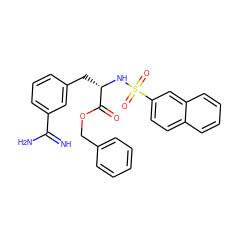 N=C(N)c1cccc(C[C@H](NS(=O)(=O)c2ccc3ccccc3c2)C(=O)OCc2ccccc2)c1 ZINC000003834131