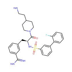 N=C(N)c1cccc(C[C@H](NS(=O)(=O)c2cccc(-c3ccccc3F)c2)C(=O)N2CCC(CCN)CC2)c1 ZINC000169323388