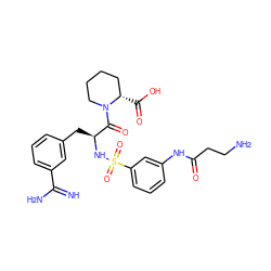 N=C(N)c1cccc(C[C@H](NS(=O)(=O)c2cccc(NC(=O)CCN)c2)C(=O)N2CCCC[C@@H]2C(=O)O)c1 ZINC000049881701