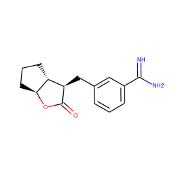 N=C(N)c1cccc(C[C@H]2C(=O)O[C@H]3CCC[C@@H]32)c1 ZINC000026746725