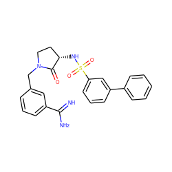 N=C(N)c1cccc(CN2CC[C@H](NS(=O)(=O)c3cccc(-c4ccccc4)c3)C2=O)c1 ZINC000012355241