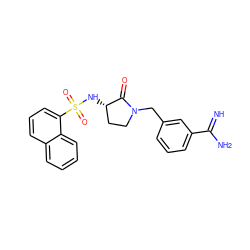 N=C(N)c1cccc(CN2CC[C@H](NS(=O)(=O)c3cccc4ccccc34)C2=O)c1 ZINC000012355125