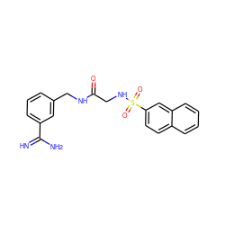 N=C(N)c1cccc(CNC(=O)CNS(=O)(=O)c2ccc3ccccc3c2)c1 ZINC000013800226