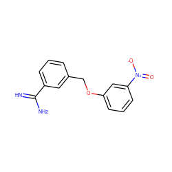 N=C(N)c1cccc(COc2cccc([N+](=O)[O-])c2)c1 ZINC000038080387