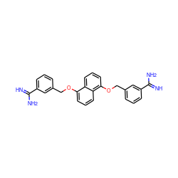 N=C(N)c1cccc(COc2cccc3c(OCc4cccc(C(=N)N)c4)cccc23)c1 ZINC000136095764